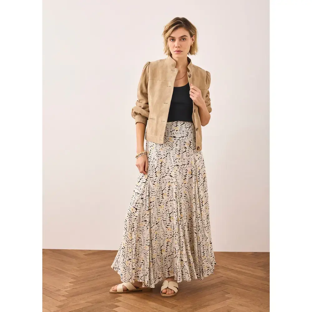 Mint Velvet Yellow Floral Print Maxi Skirt